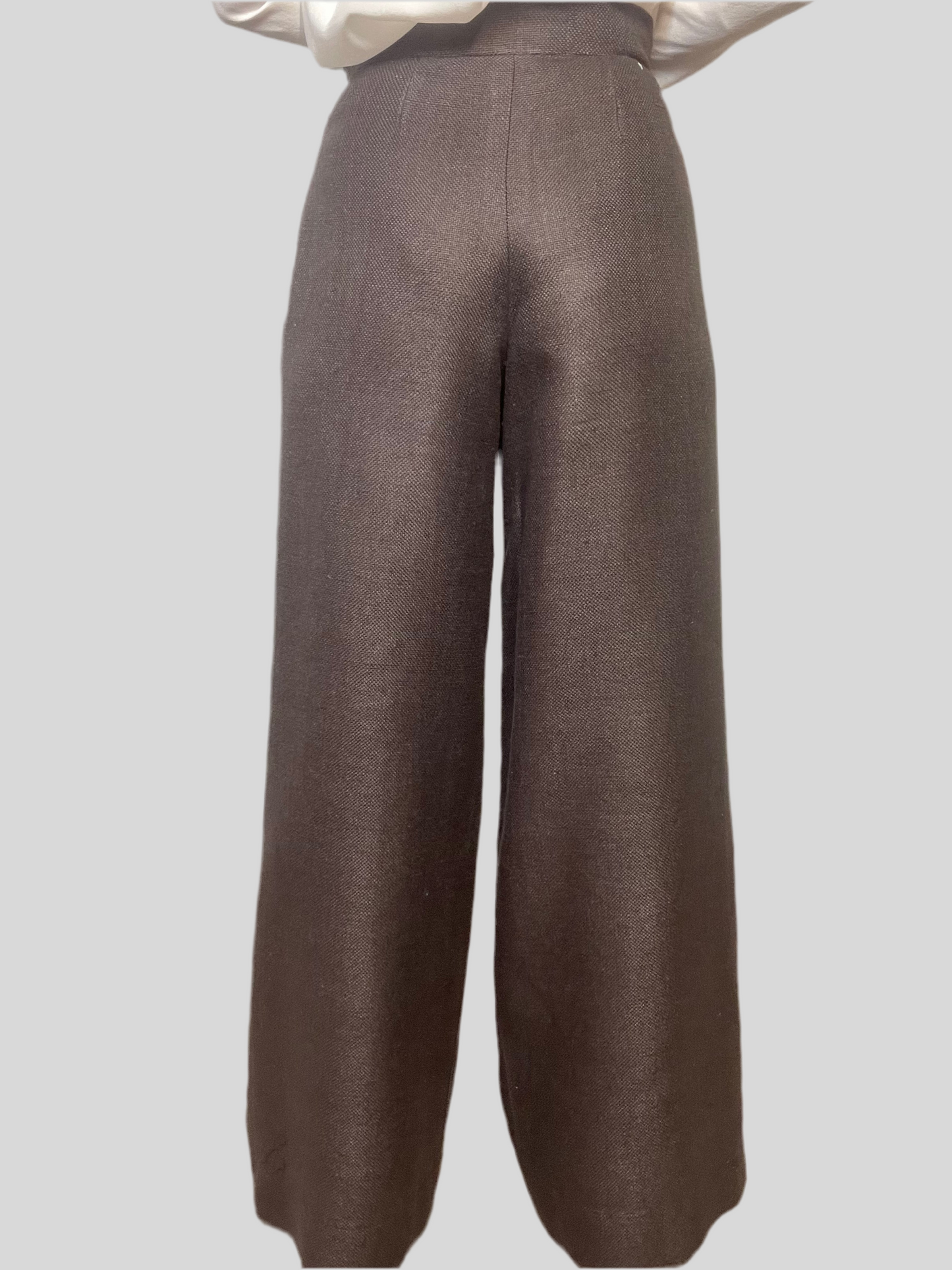 Pantalone in lino marrone bruciato