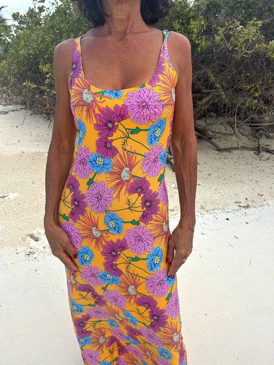 Vestito lungo in lycra fantasia