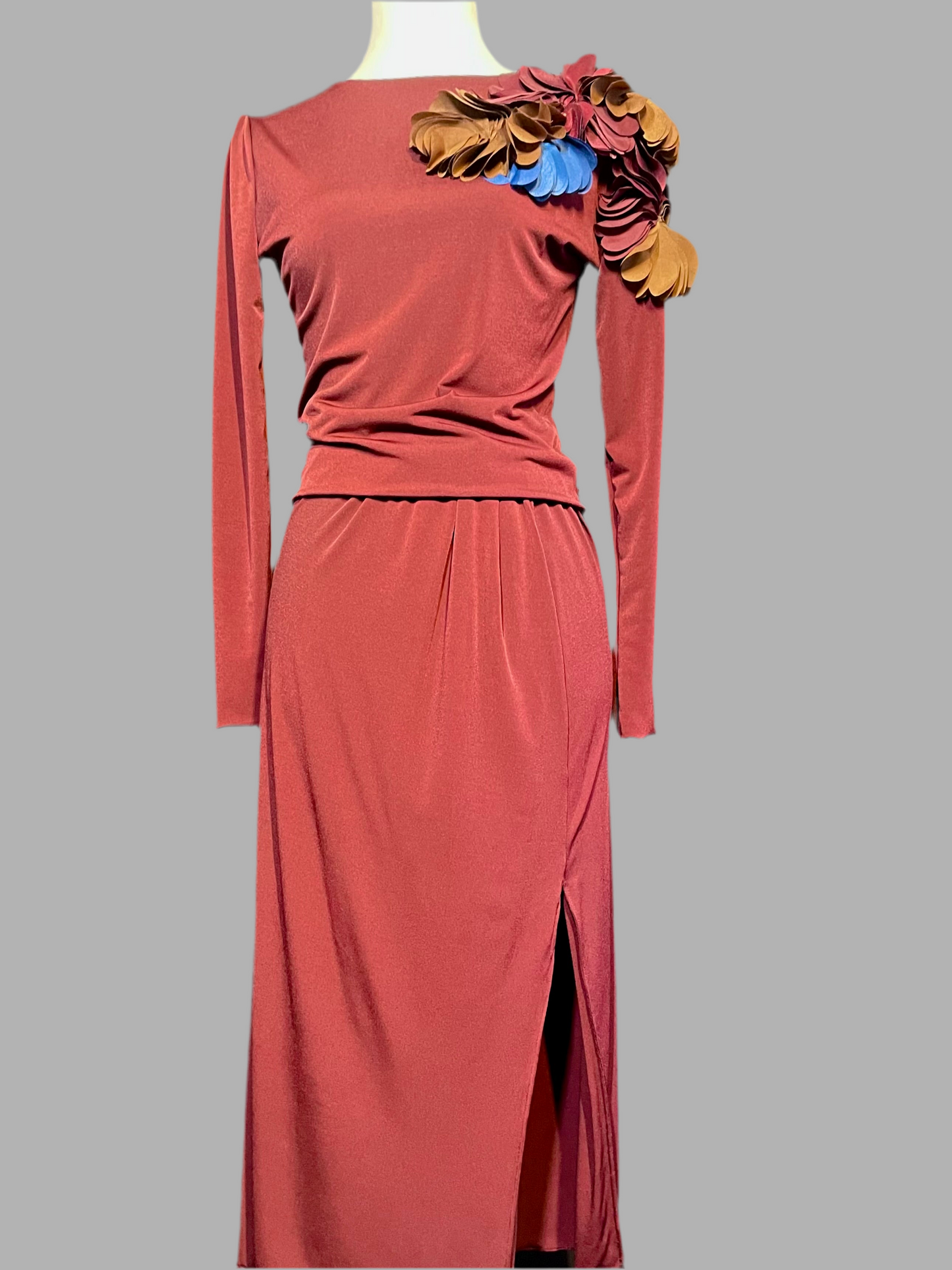 Completo in Jersey bordeaux