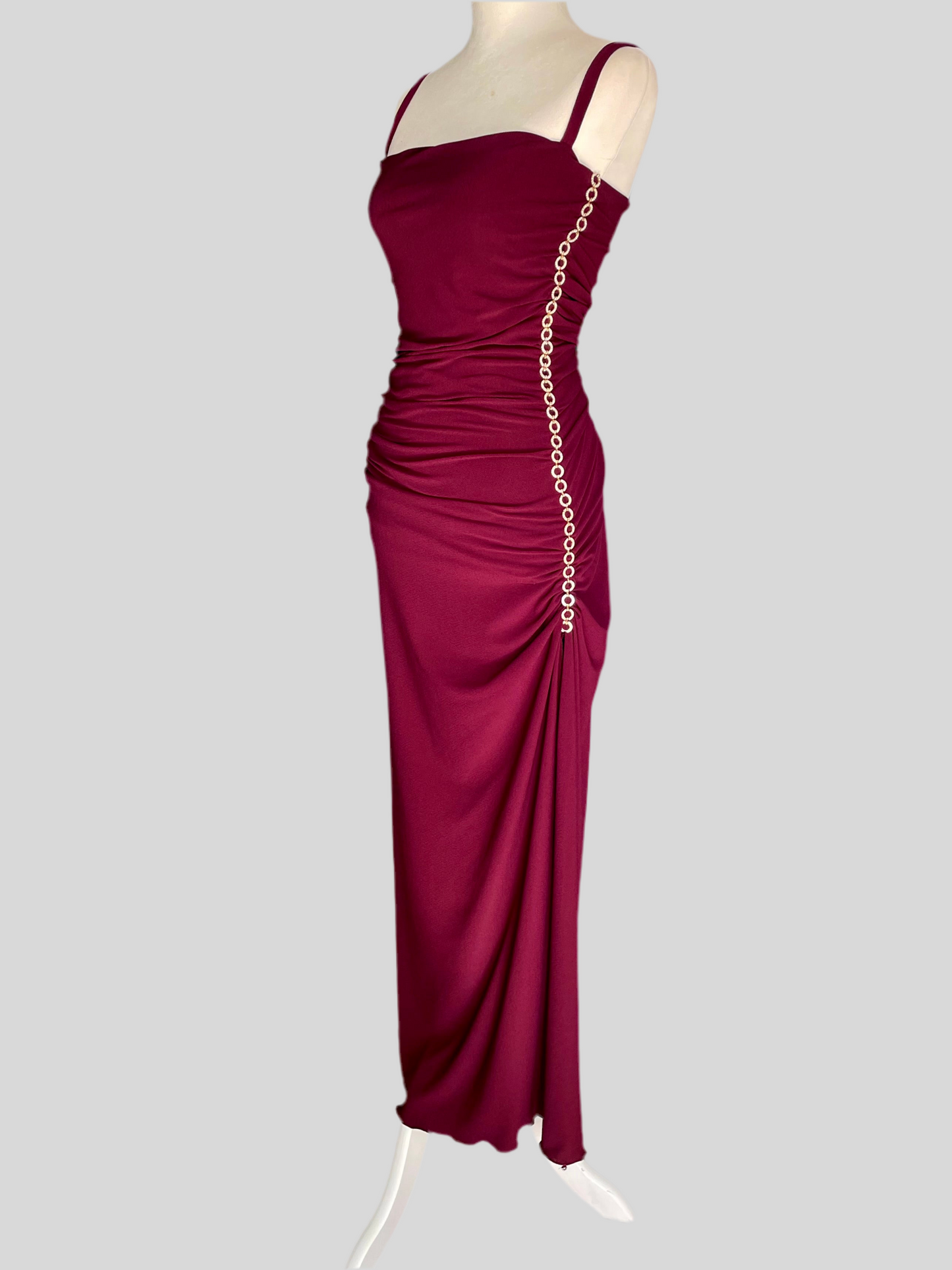 Abito lungo in Jersey drappeggiato