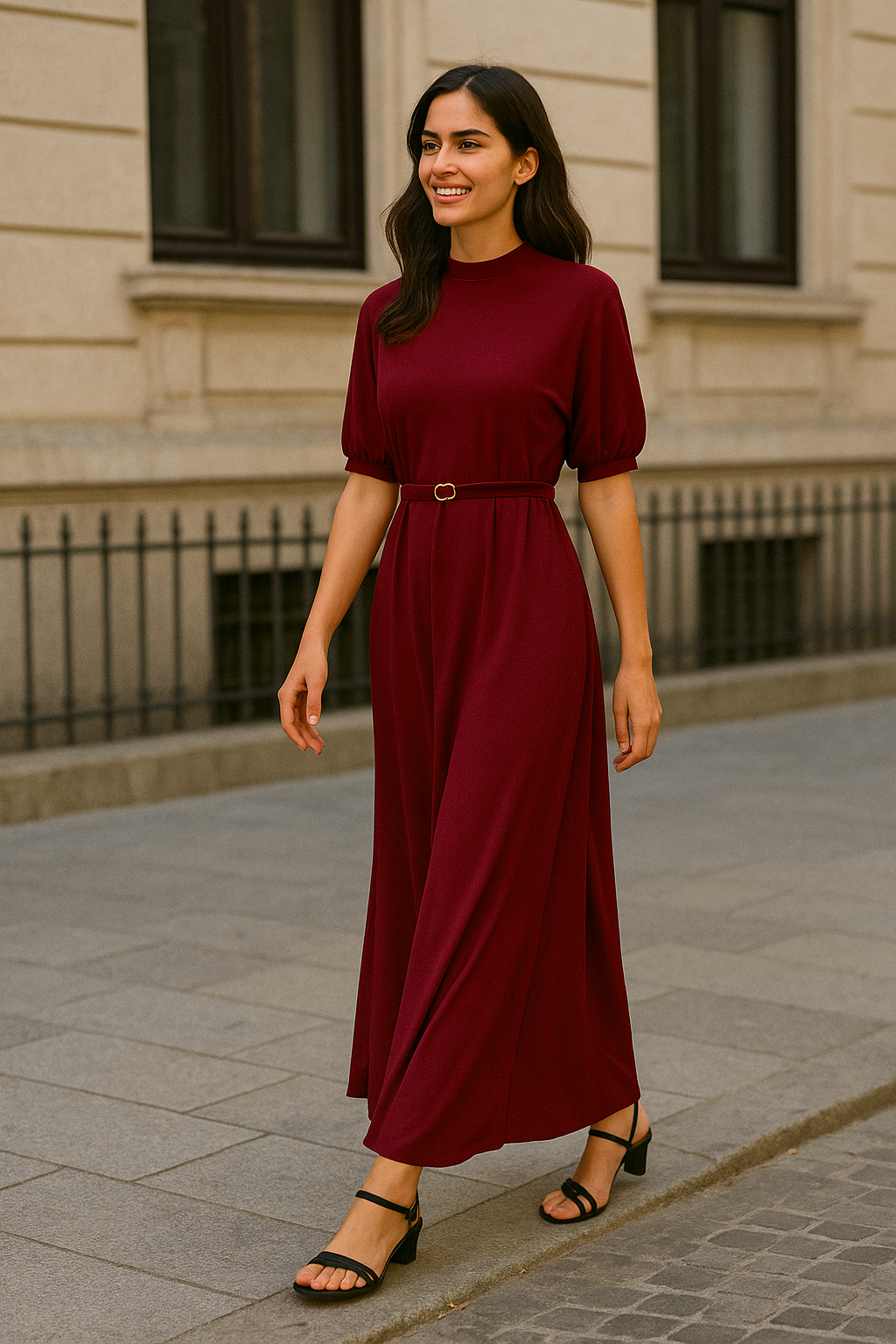 Abito in Jersey bordeaux