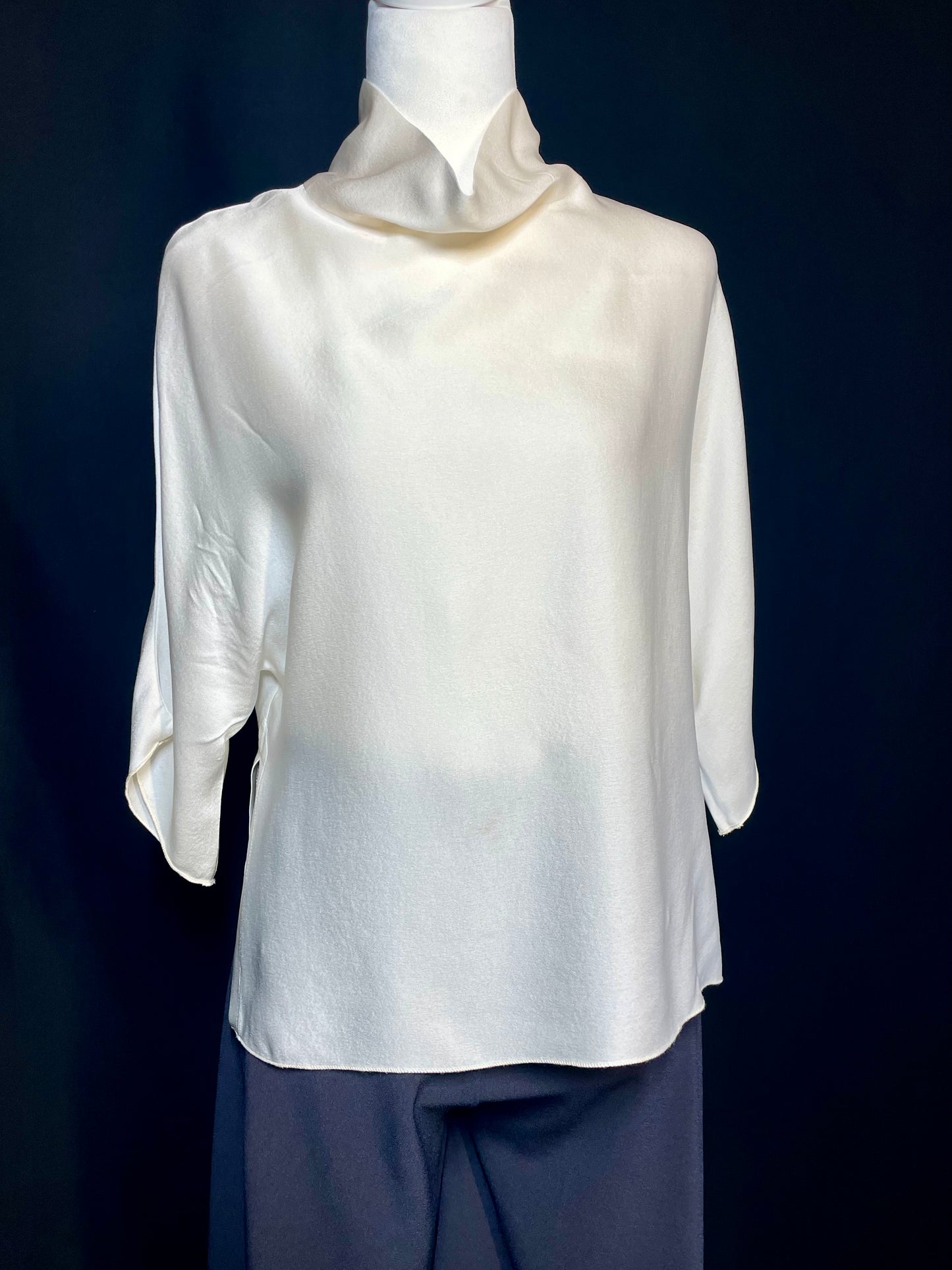 Camicia in seta pura bianca